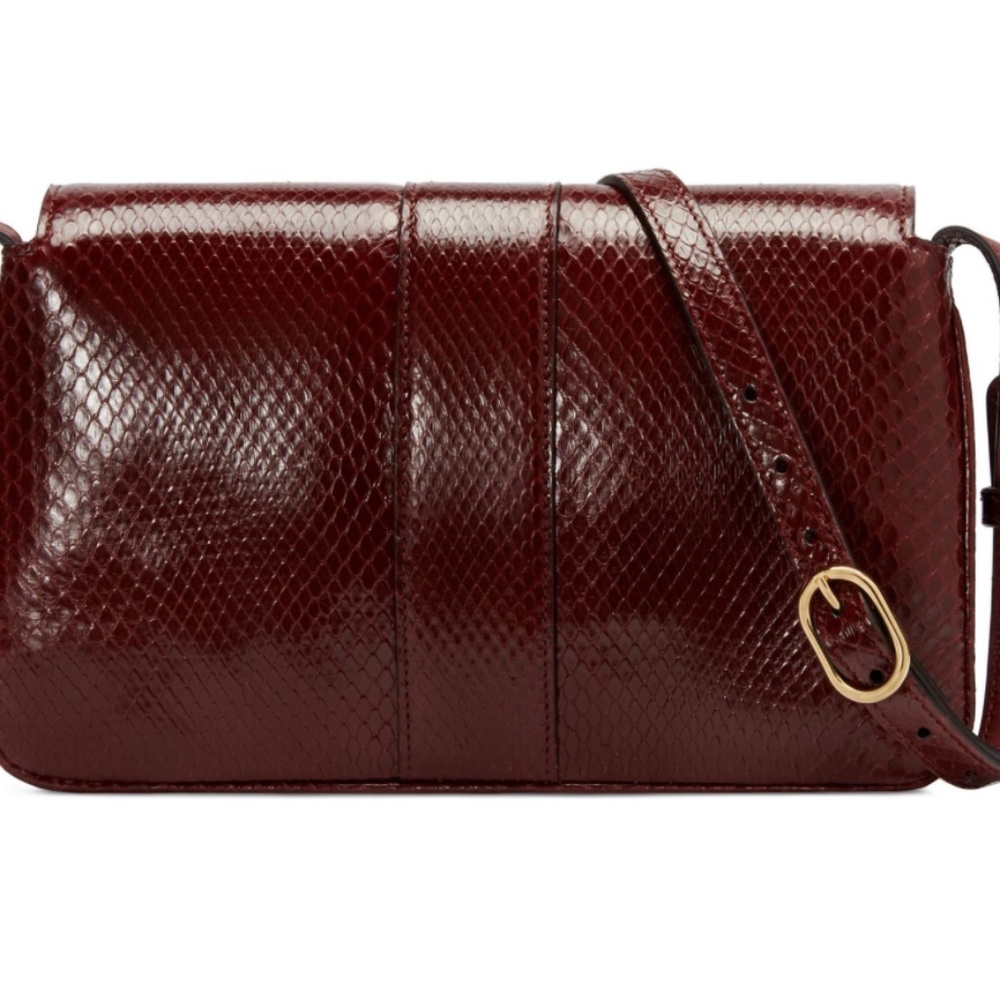 New Authentic Gucci Running Genuine Python Small Shoulder Bag Brown - Picture 3 of 14